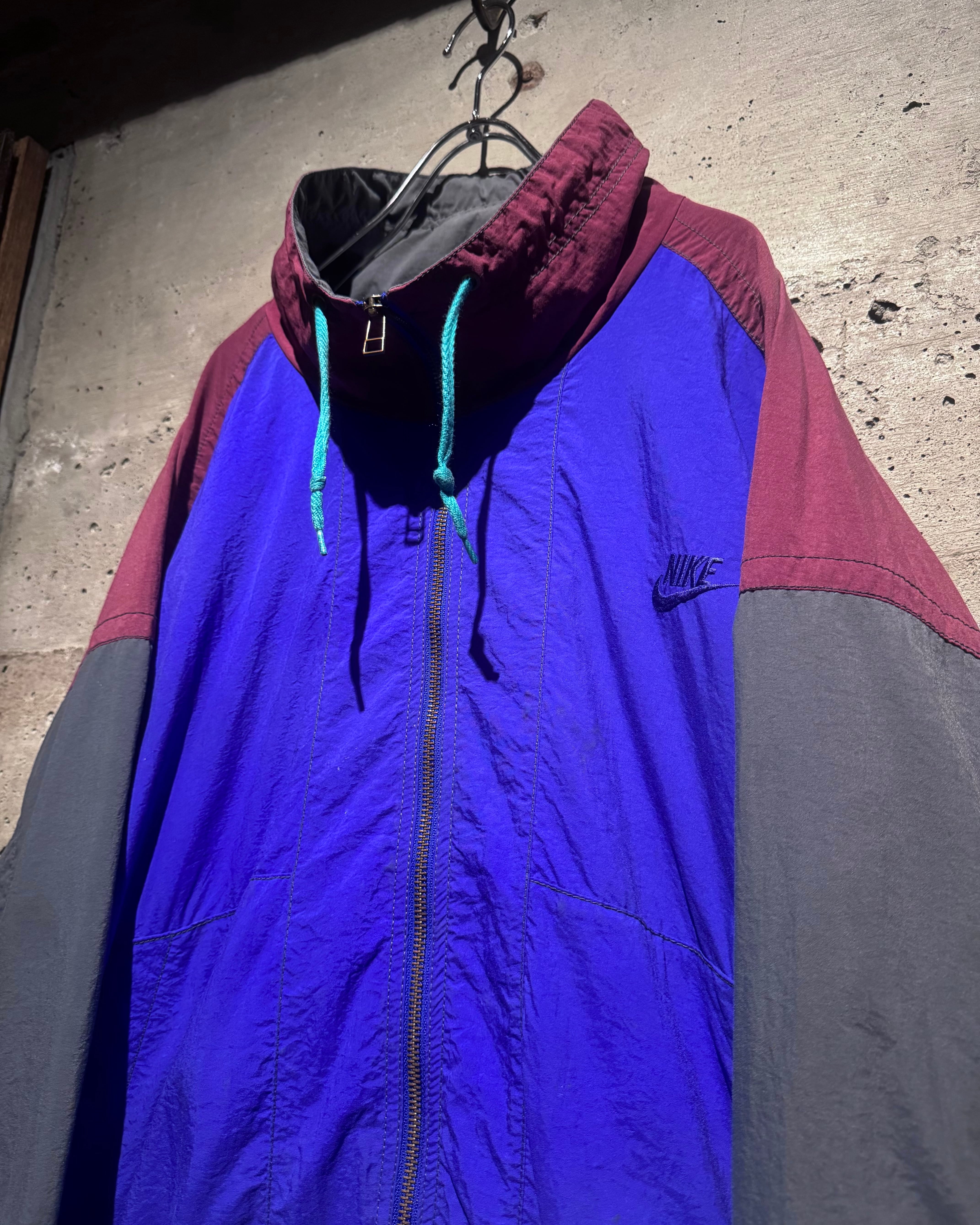 Caka】90's “NIKE FLIGHT” Color Switching Vintage Nylon Jacket