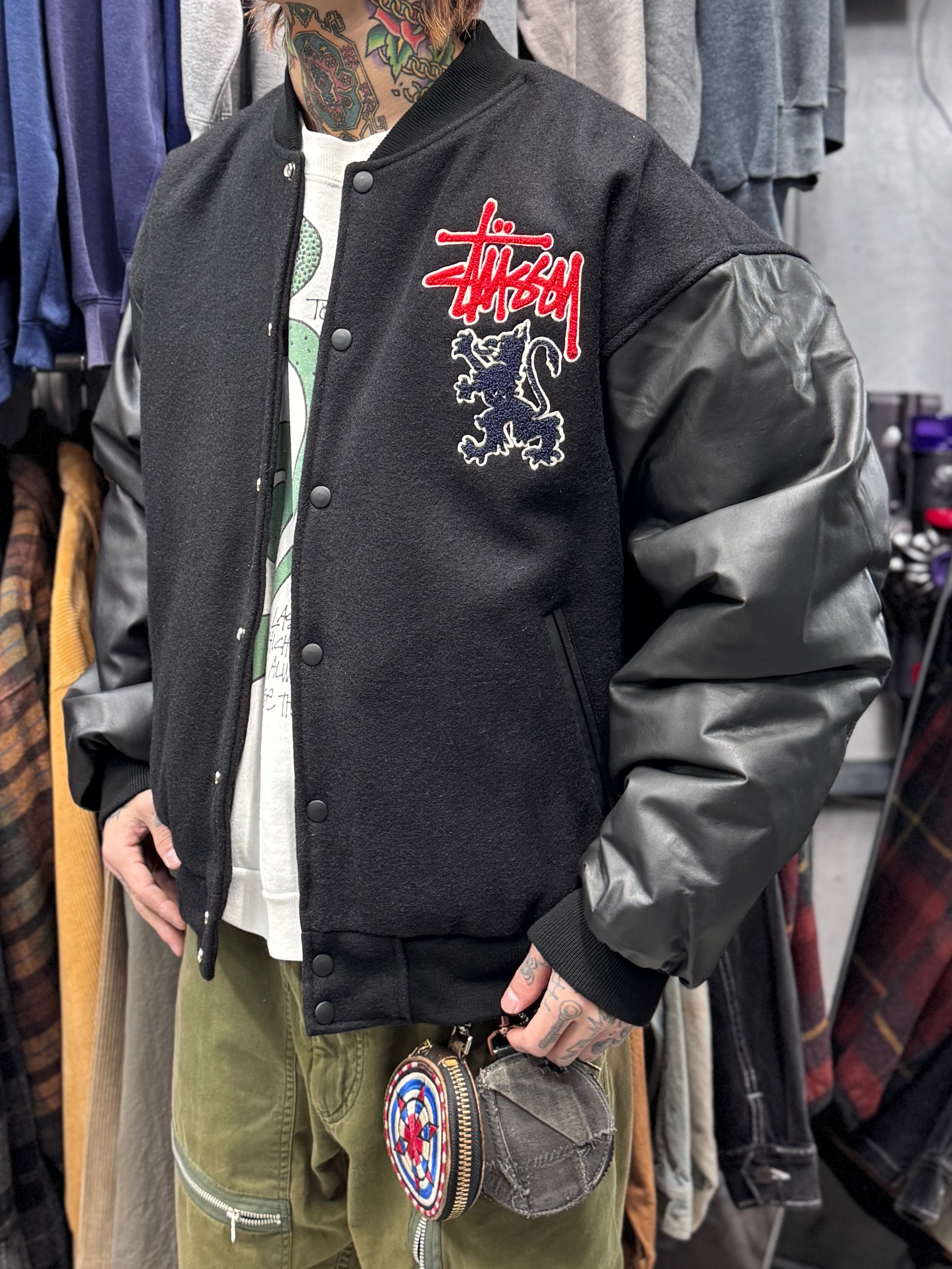 Special!!】90's old stussy Varsity Jacket “Griffin” “スタジャン