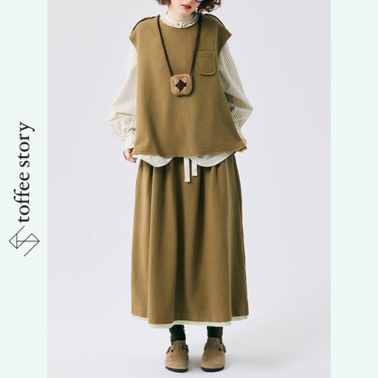 【2color】ストライプに寄り添うフリルブラウス 《P0263》