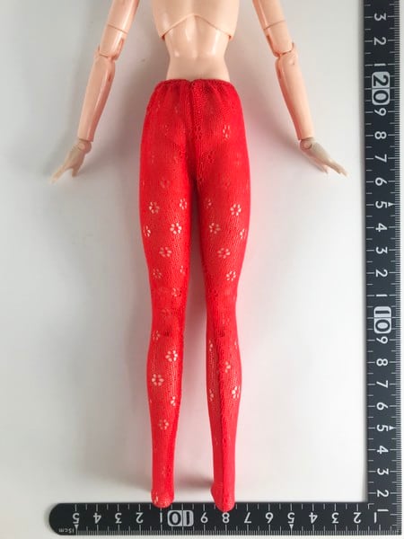 ドールアクセサリ 1/6 女性用 レースストッキング 花柄 網タイツ 赤 STK 10899 - 画像2