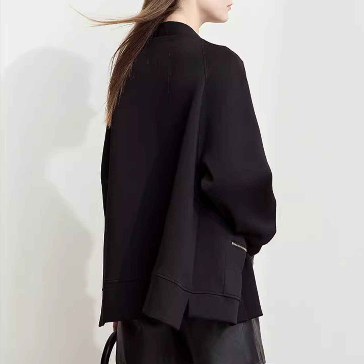 ドロップショルダー ミドル丈 カジュアルコート 00090・画像5