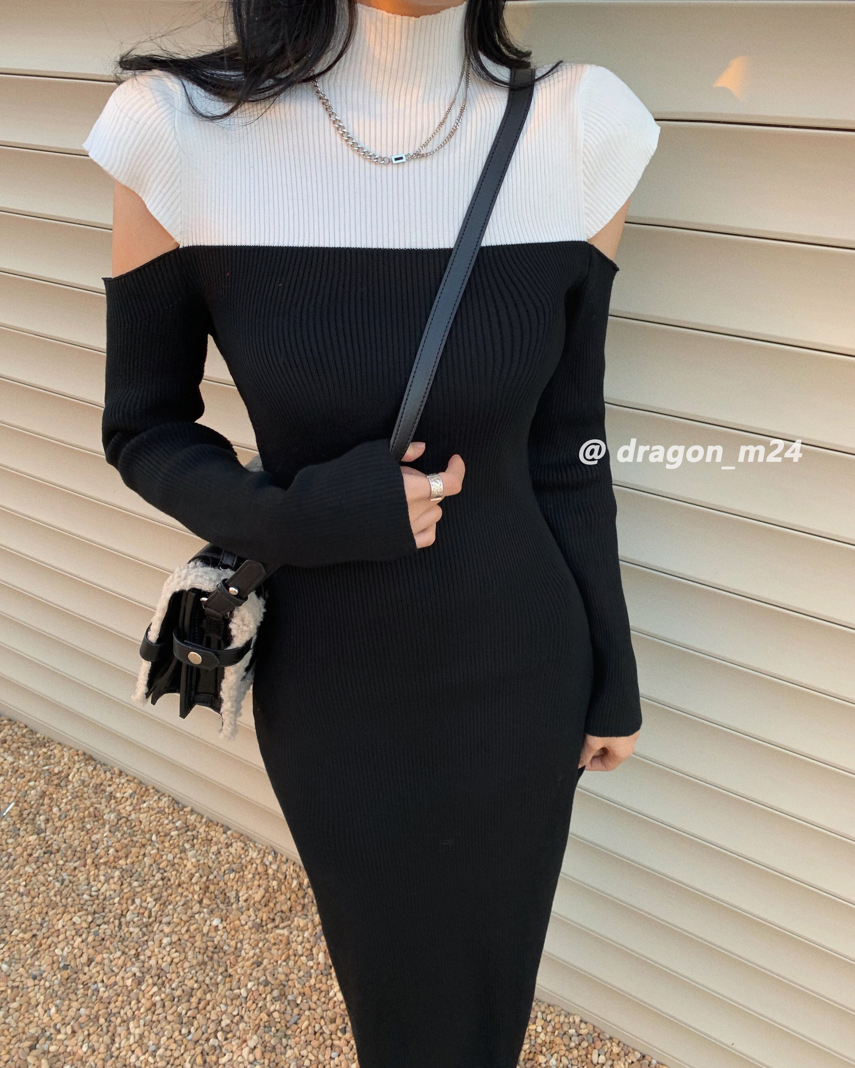 ドレス ストラップレススリムスカート スプリング ロング 春物 ステッチ ブラックストロベリース33173227512