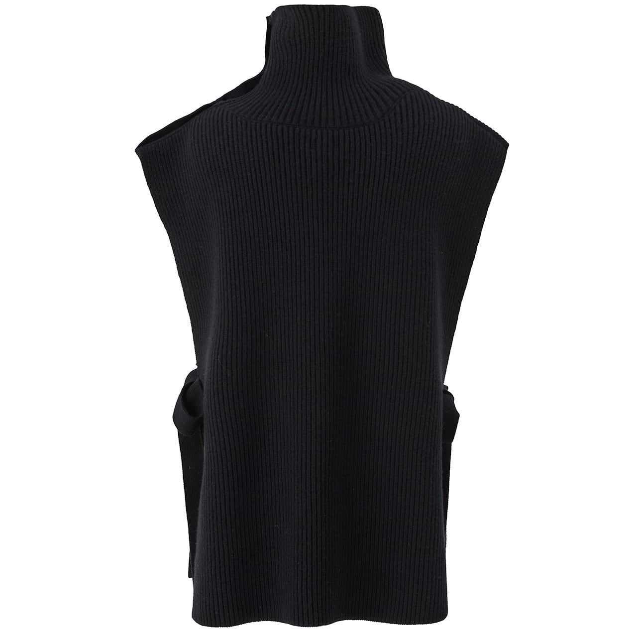 ノースリーブボタンダウンニット charre ブラック | Cygne 