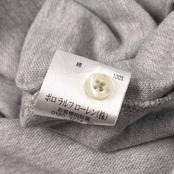 RALPH LAUREN ラルフローレン SKINNY FIT ワンポイント 鹿の子 半袖 ポロシャツ M/グレー レディース