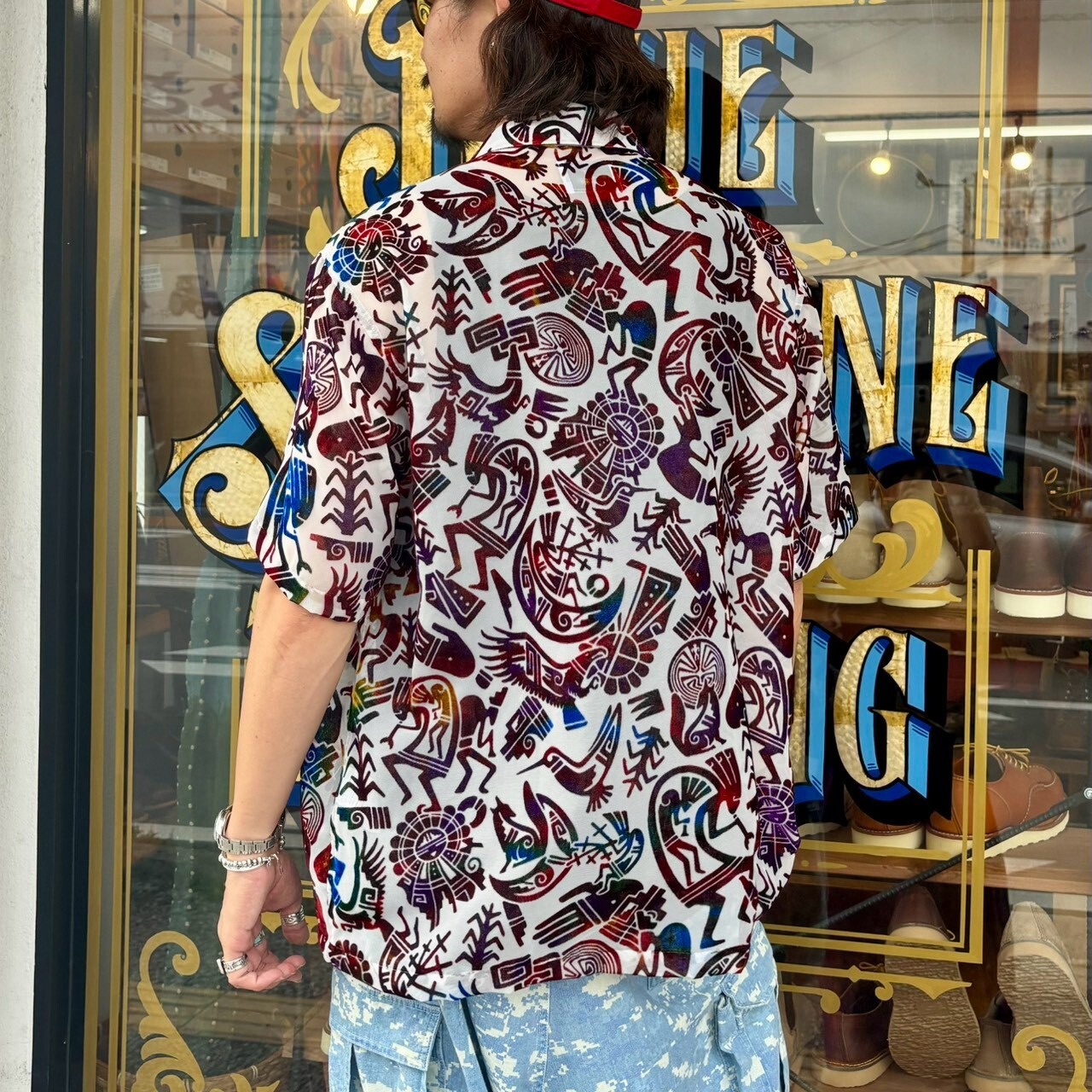 ツイタチ【TUITACI】VELVET KOKOPELLI SHIRTS(White) - 6