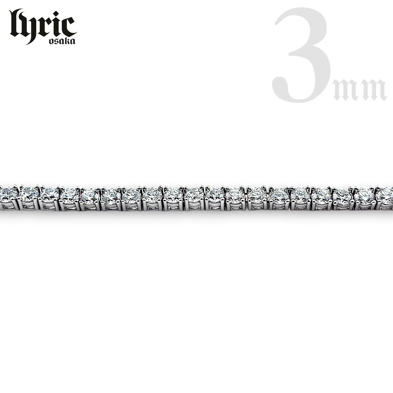 3mm 18cm luxury tennis bracelet silver