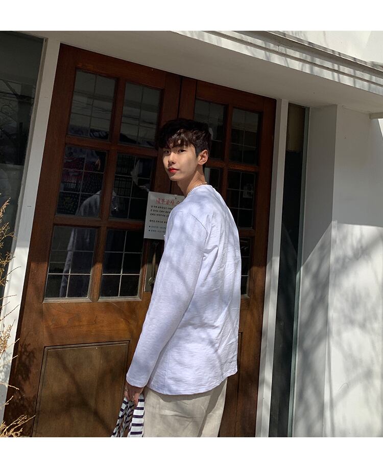 全3色 ロンT カットソー 無地 カジュアル おしゃれ シンプル