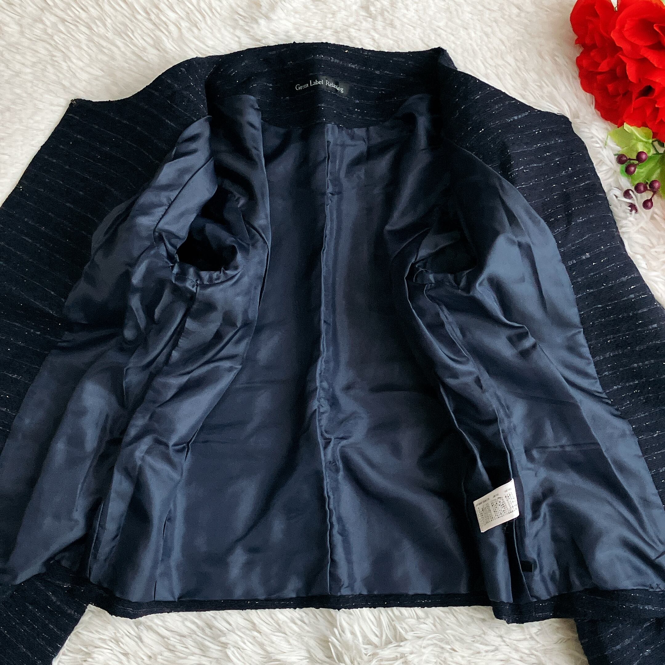 UNITED ARROWS ユナイテッドアローズ☆ツイード ノーカラー スカート 