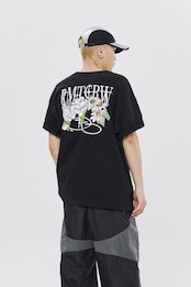 VOLUME LOGO FLOWER TEE SHIRT_BLACK