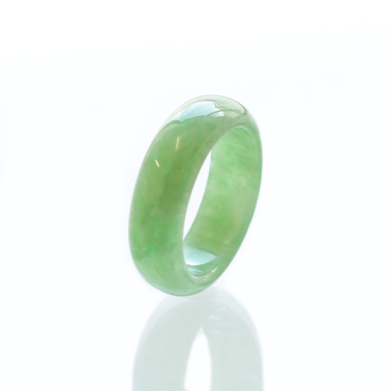 【13号 】 翡翠 くり抜き甲丸リング A貨翡翠 jd_rg1966