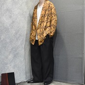 leopard pattern rayon easy tailored jacket