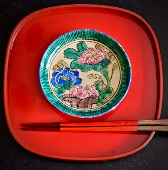 50539】九谷焼 花小皿(1枚) 明治 / Kutaniyaki Small PlateFlower