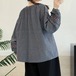 ステッチ刺繍ヘンリーネックブラウス ・12128