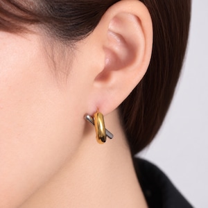 316L gold & silver unique pierce #p140