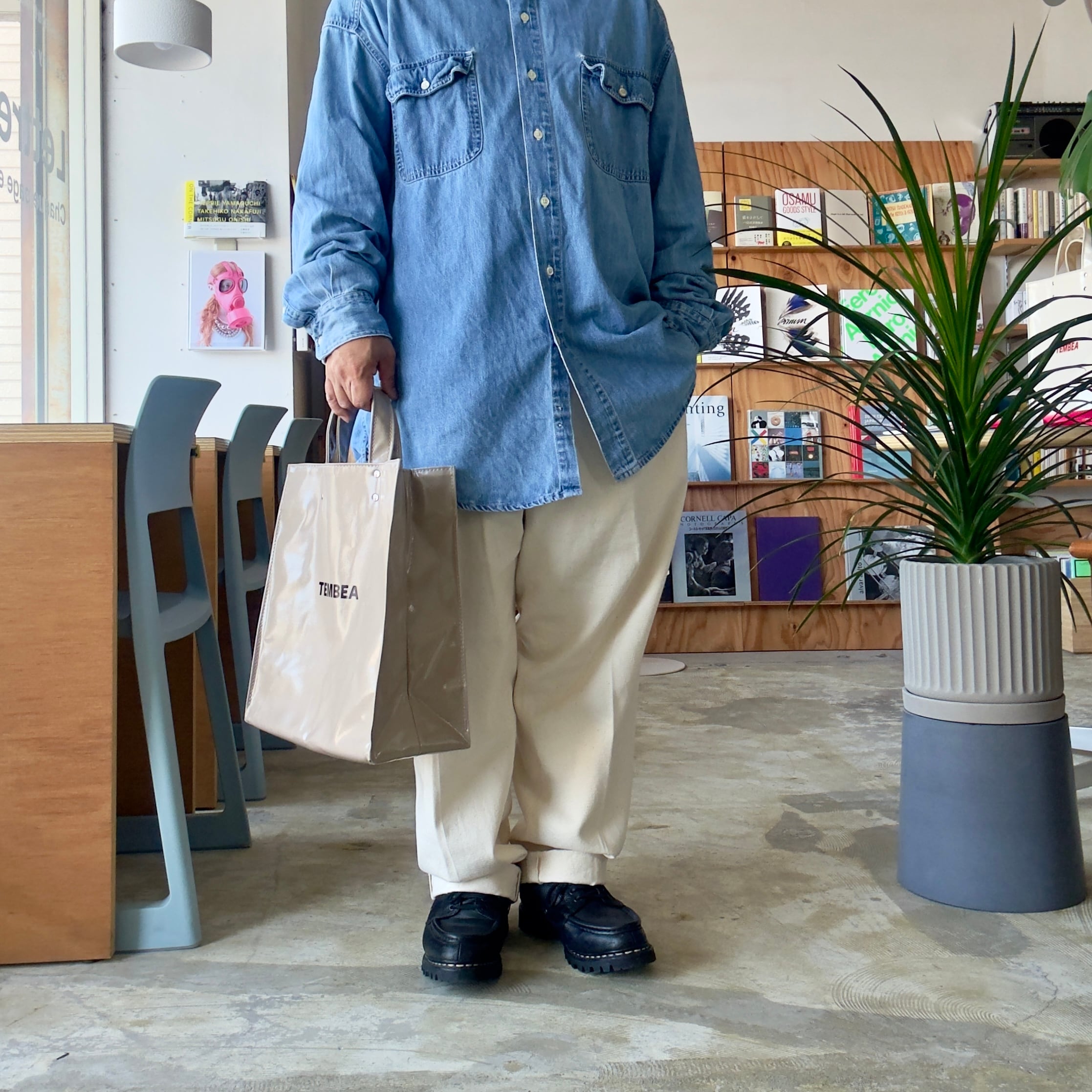 TEMBEA PAPER TOTE MEDIUM SAND-BEIGE | Lettre et Livre