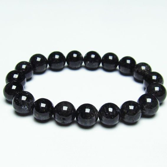 ブラックルチルクォーツ ブレスレット 10mm トルマリンインクォーツ トルマリンクォーツ 黒針 ブレス 一点物 メール便送料無料 [M便 1/10] 111-20142