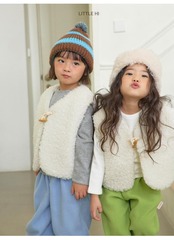 〖取寄〗韓国子供服 / 26winter / Little Hi / ビッグボアベスト / キッズ *XS~XL*