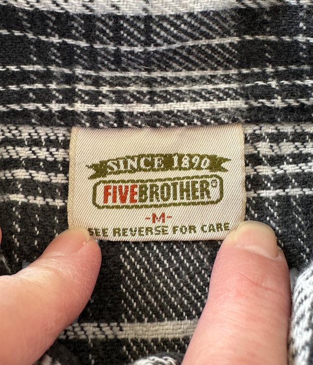 -FIVE BROTHER- Vintage 90s M Heavy Flannel Shirt