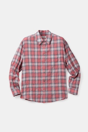 [COOR] Seersucker Ombre Checked Shirt (Pink Check) 正規品 韓国ブランド 韓国通販 韓国代行 韓国ファッション クール クーア クアー COOR 日本 店舗