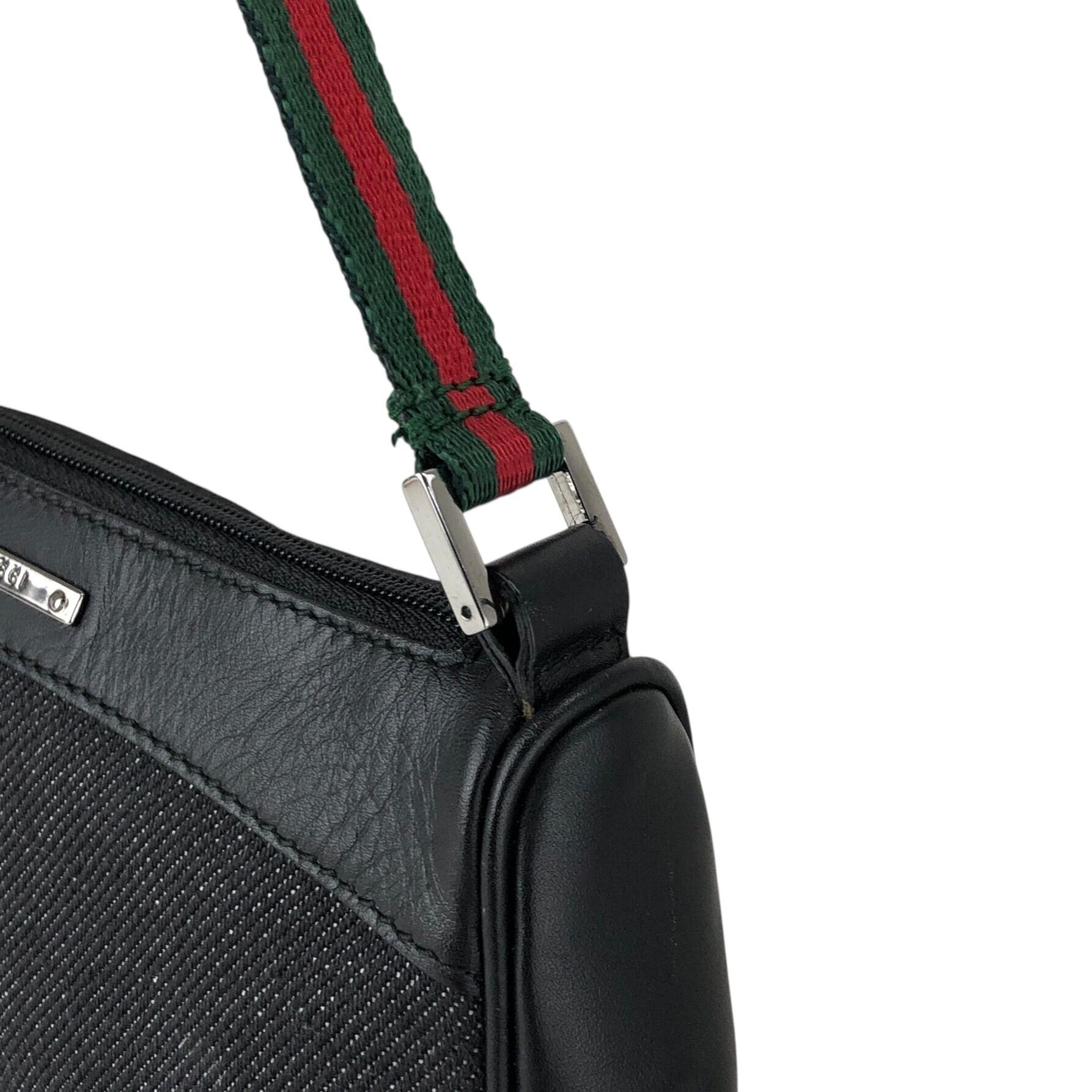 ハ*ム様 GUCCI シェリーライン　ボディバッグ　ブラック GUCCI グッチ シェリーライン ハンドバッグ ブラック キャンバス ミニ