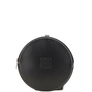 ロエベ アナグラム クッキーポーチ ポーチ ブラック レザー レディース LOEWE 【中古】