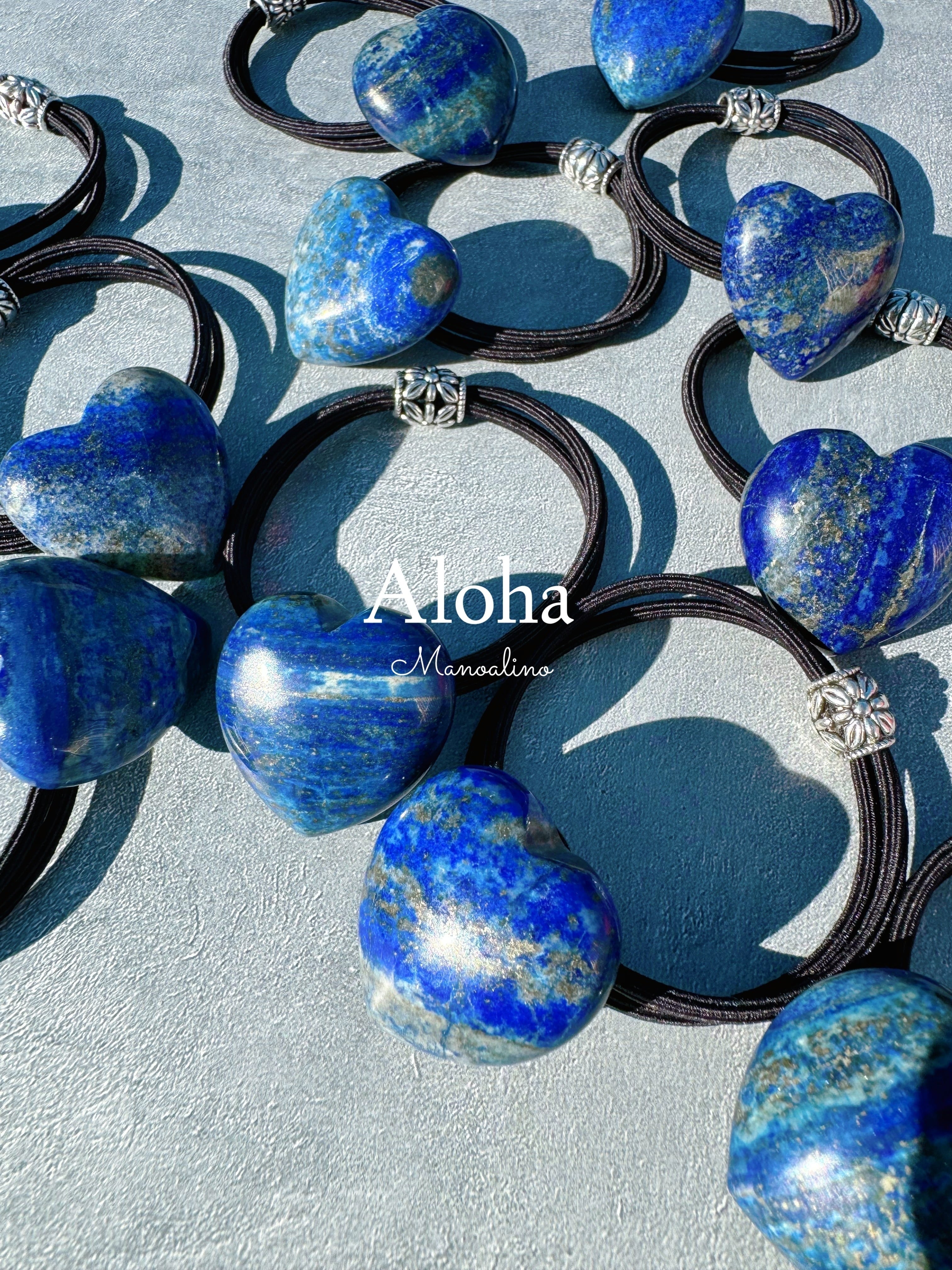 Pu'uwai Heart lapis lazuli hair accessory(ハートラピスラズリヘアゴム)
