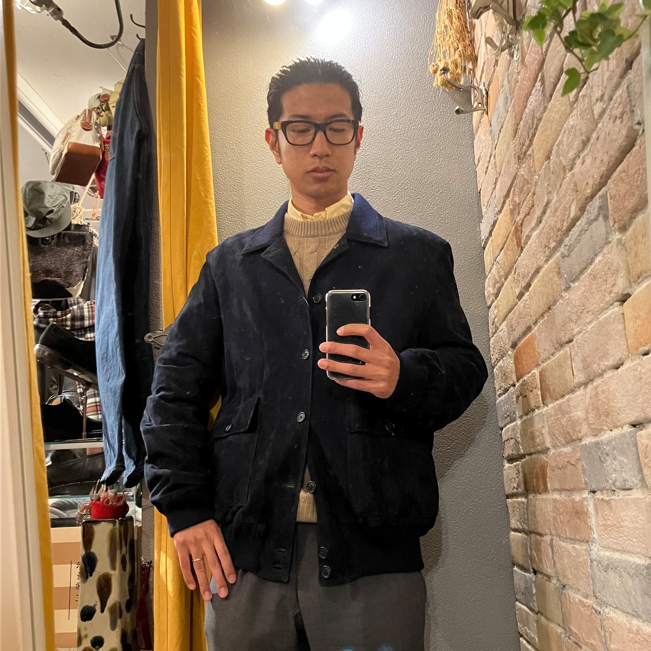 Burberry イングランド製 ネイビースエードブルゾン バーバリー | anemone