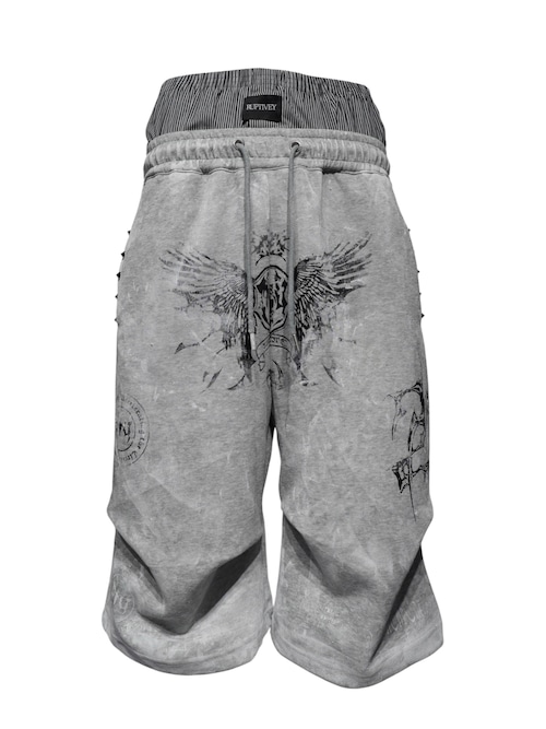 【RUPTIVEY/RTY】print layered sweat shorts ”朧嘆”