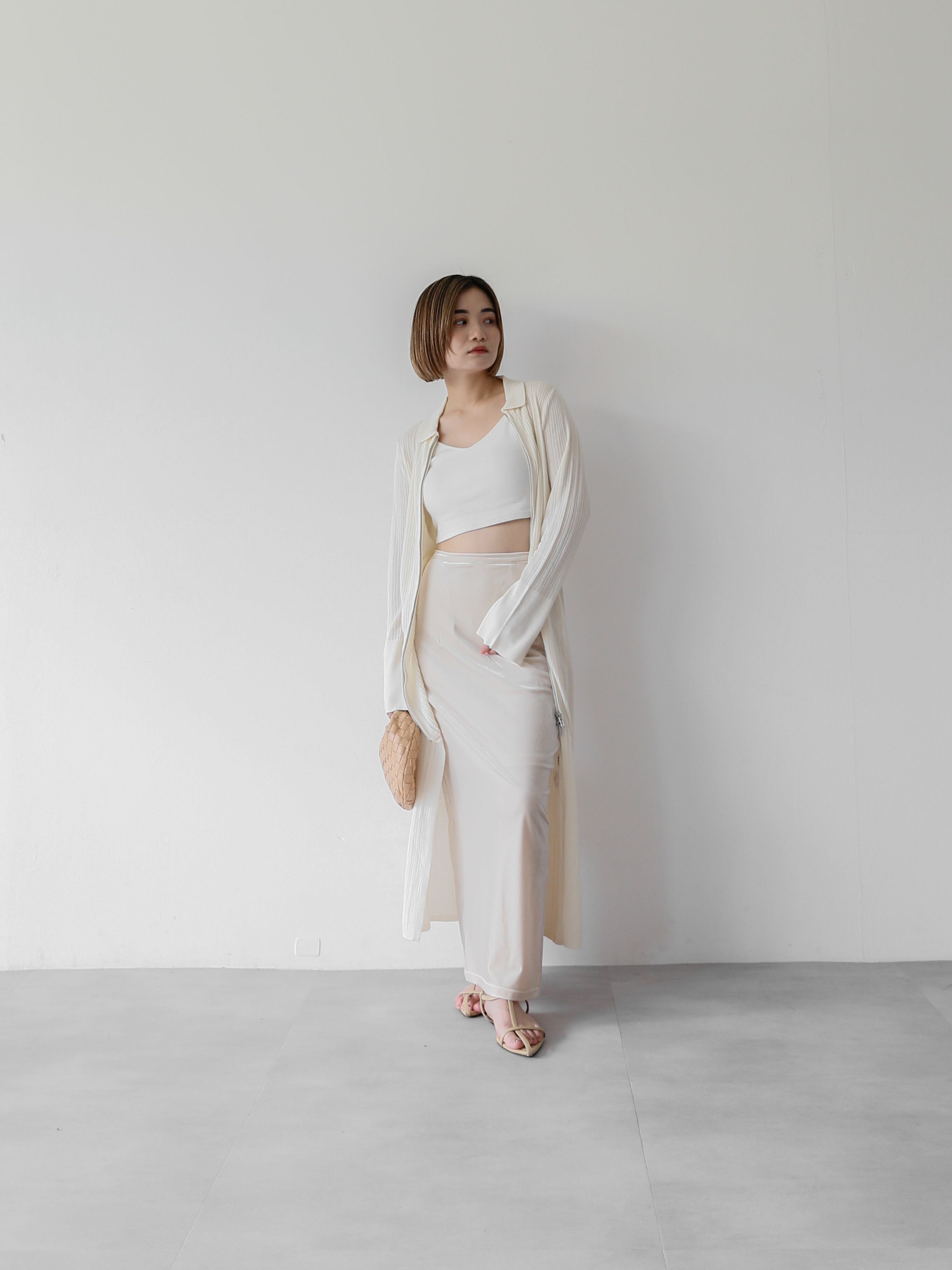 zip up long knit cardigan | Katrin TOKYO