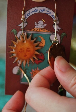 Earring 　blood transfusion pack filled with a cure for Love Deficiency Disease