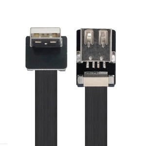 【在庫処分】xiwai 2m アップアングル USB 2.0 Type-A オス - メス 延長データ フラット スリム FPC ケーブル FPV & ディスク & スキャナー & プリンター用