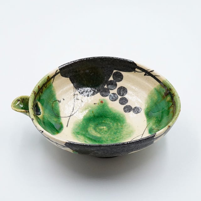 企画展】弥七田織部葡萄絵片口鉢【佐々木 好正】 | 器 ギャラリー 香綵