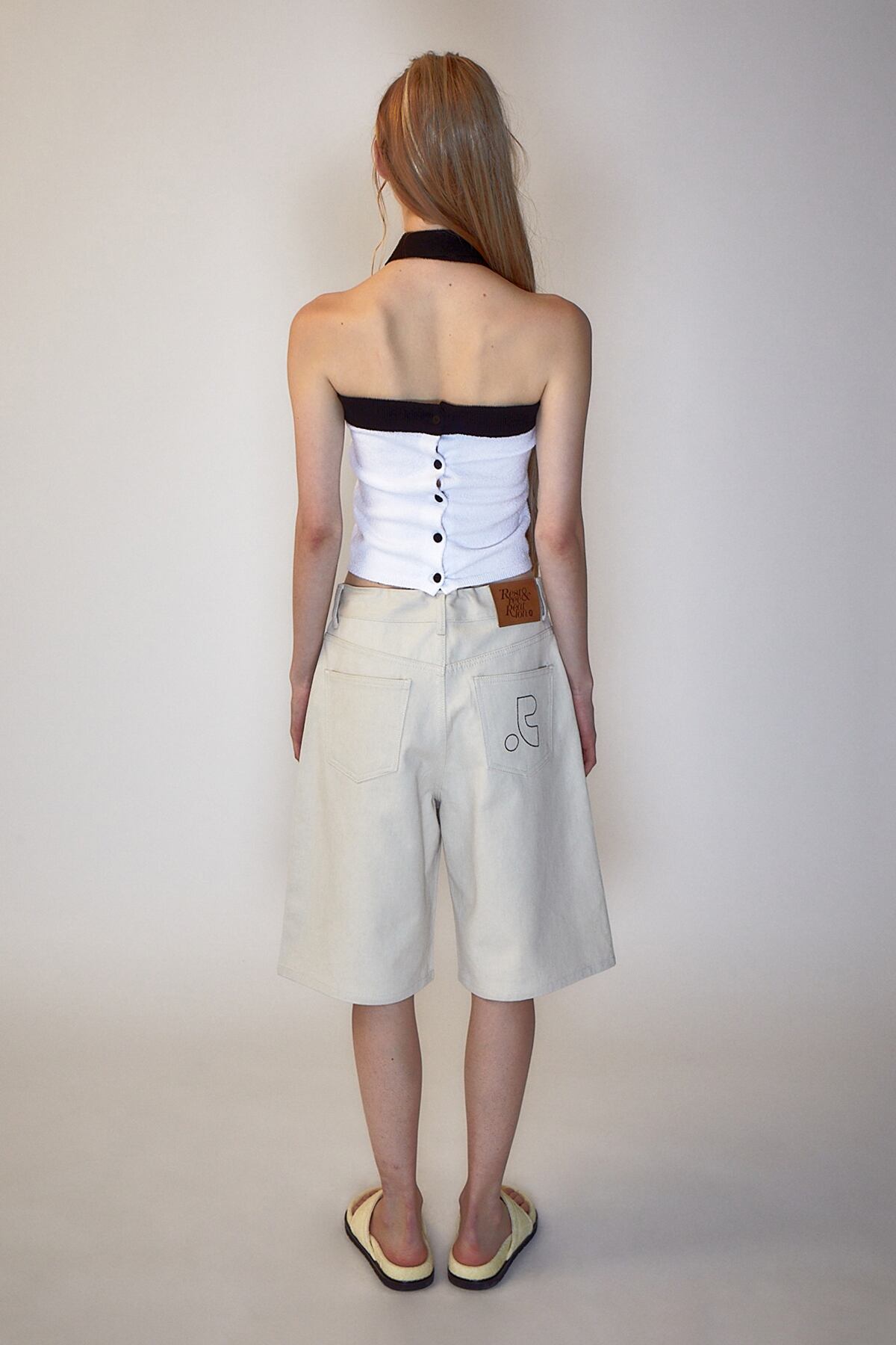 rest & recreation] RR LOGO KNIT TUBE TOP - WHITE 正規韓国ブランド