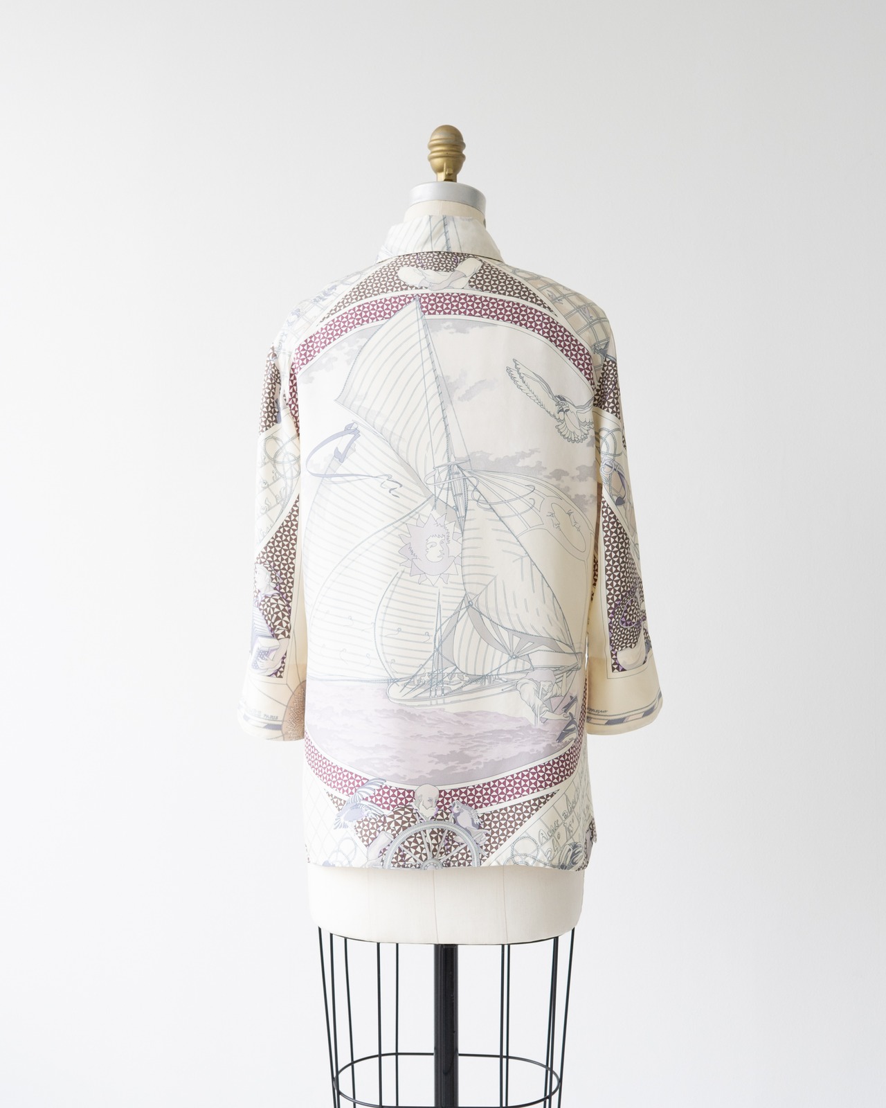 〈Hermès by martin margiela〉3/4 Sleeve Silk Shirt