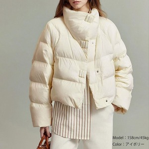 ショート丈 ダウン ジャケット 中綿 レディース 秋冬 韓国 防寒 保温 通勤 通学 きれいめ 大人 カジュアル おしゃれ ゆったり 暖かい キルティング アウター 厚手 大人可愛い 大人女子