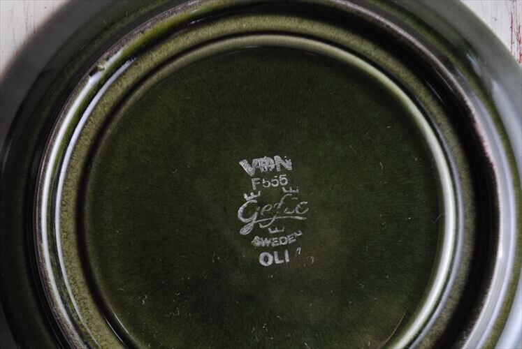 希少色！ スウェーデン製 Upsala Ekeby Gefle olive カップ＆ソーサー