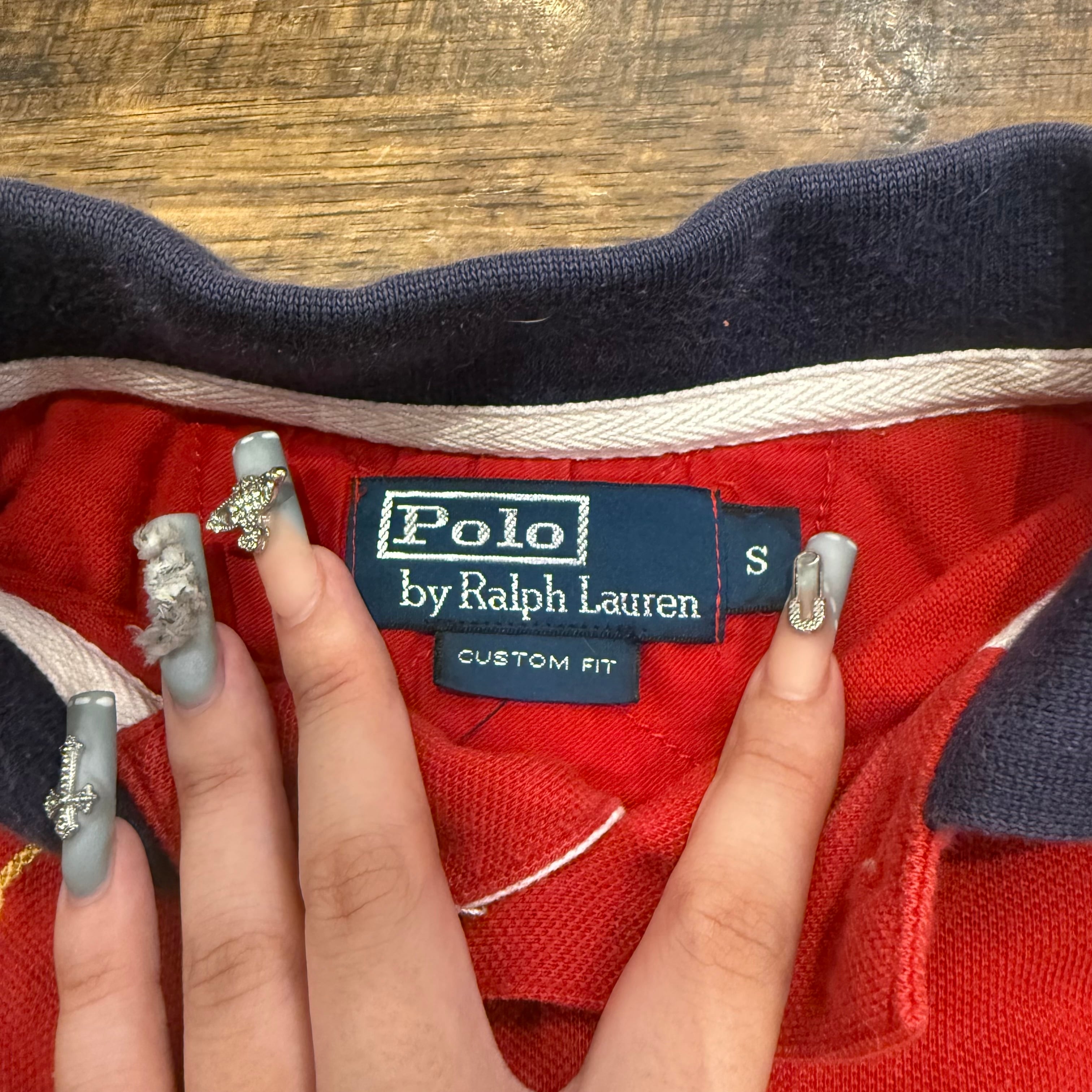 ラルフローレン　ビックポニー　長袖ポロシャツ　90s 古着 ラルフローレン Ralph Lauren POLO by CUSTOM FIT ビッグポニー
