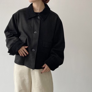 ナンバーミーTOKYO"FAKE SUEDE SHORT MILITARY JACLET"BLACK