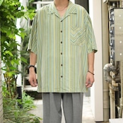 tommy bahama multi stripe silk open collar shirt