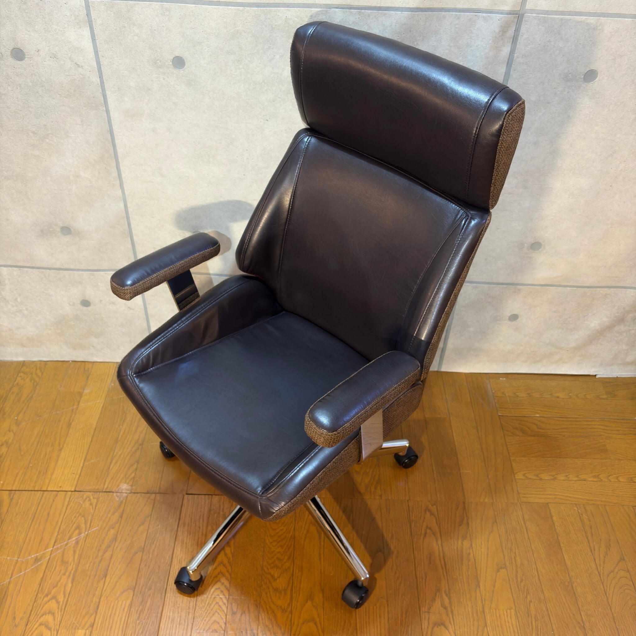 新品】ヴィンテージ風 デスクチェア WP | レザー×ファブリック