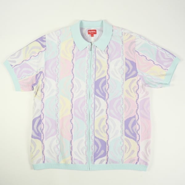 Size【L】 SUPREME シュプリーム 22SS Abstract Textured Zip Up Polo ポロシャツ 水色  【新古品・未使用品】 20735030 | STAY246