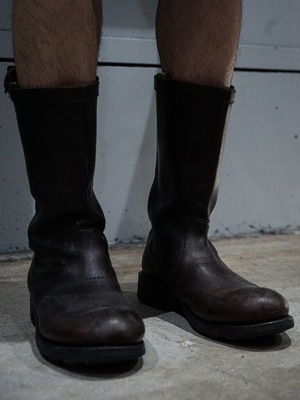 【add (C) vintage】"BIKKENBERGS" Brown Leather Vintage Engineer Boots