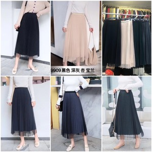 シフォン重ねプリーツスカート　AJ−22003-9909