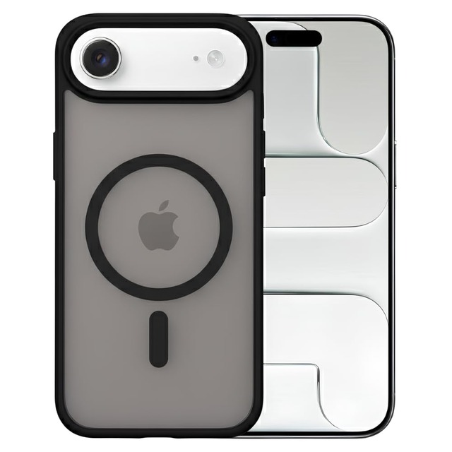 MagSafe対応 iPhone17 Air 用 ケース マグネット搭載 マットさらさら ブラック 437-msmt-bk