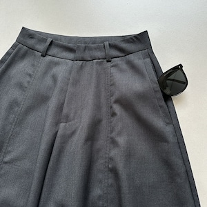 ハイウエストセンタープレスワイドレッグパンツ A00396