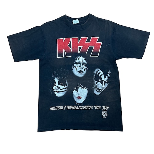 90s KISS “Alive / Worldwide ’96-’97” ツアー Tシャツ バンドT ロック ブラック L