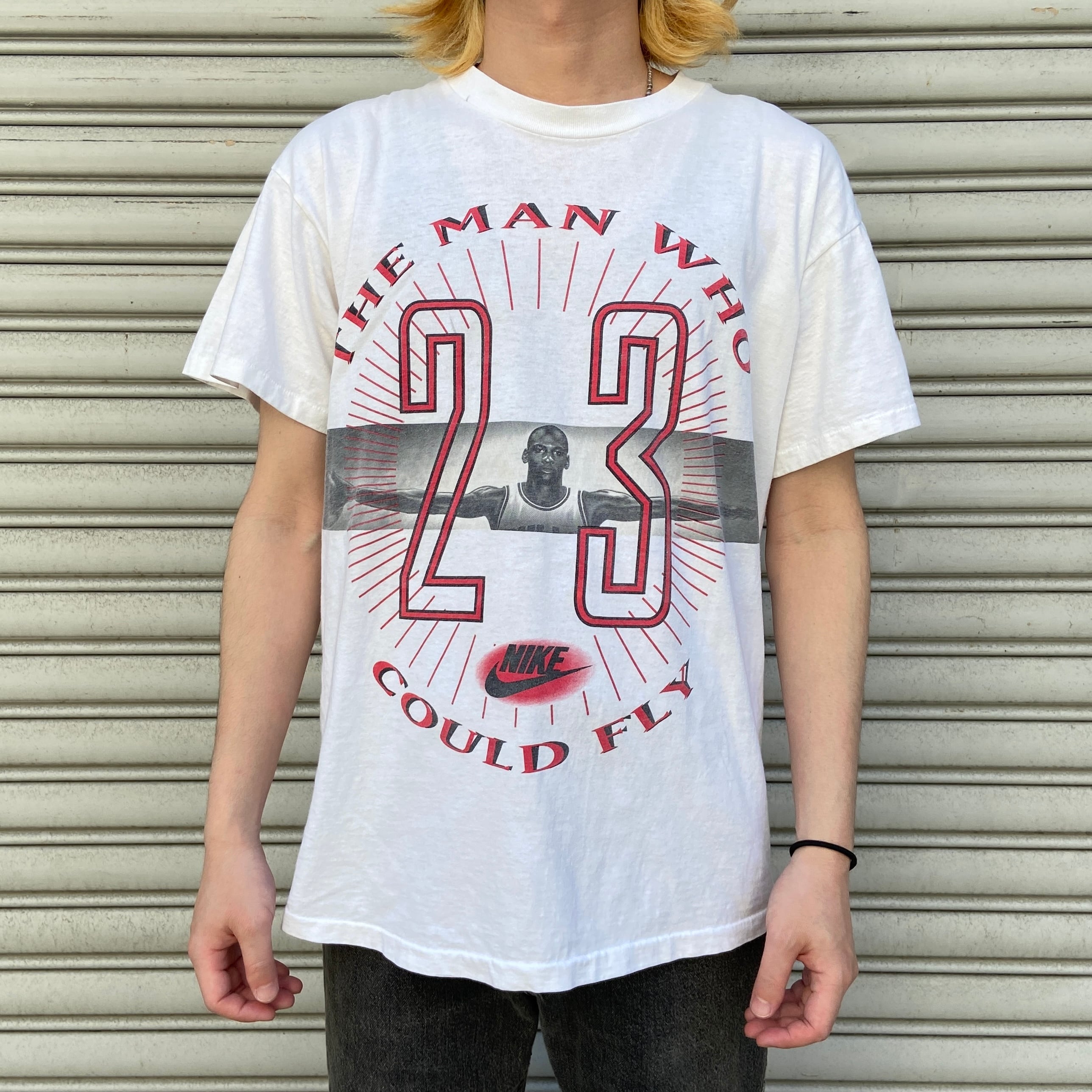 90s ナイキ マイケル ジョーダン プリント Tシャツ XL 初期 銀タグ 黒