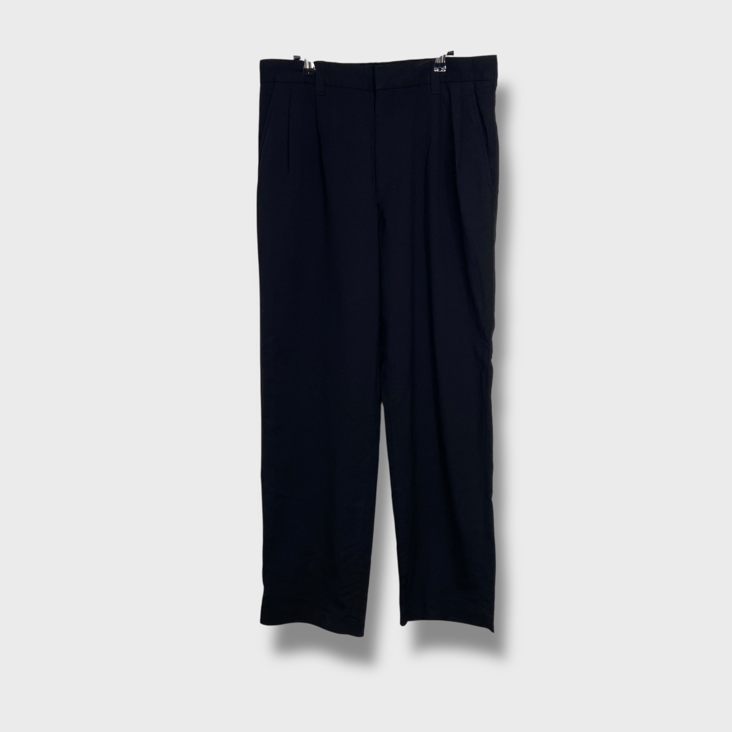 00s GAP オールドギャップ ツータックウールスラックス 黒 W33L30