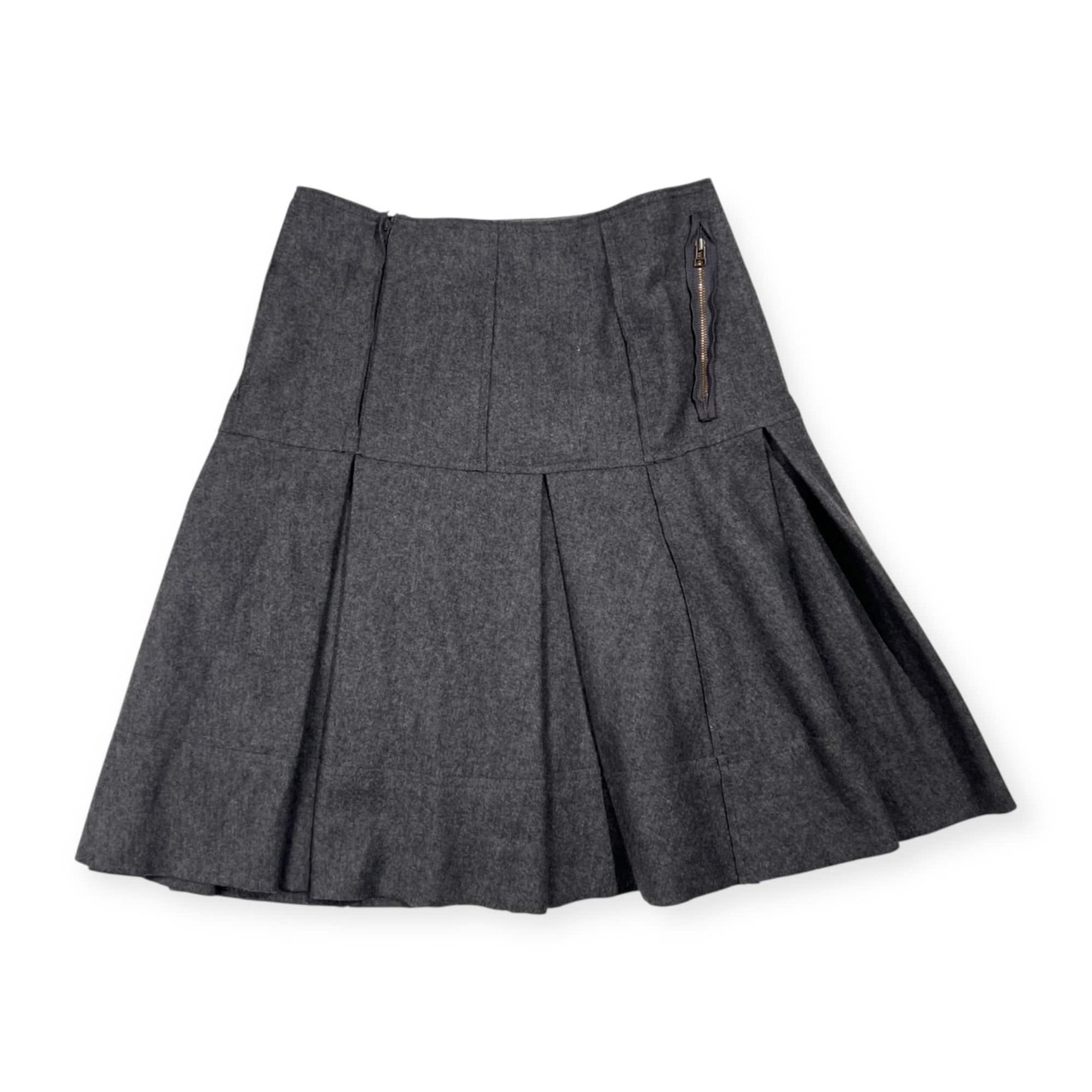 LANVIN COLLECTION ランバンコレクション ウール プリーツ スカート 38 /グレー レディース