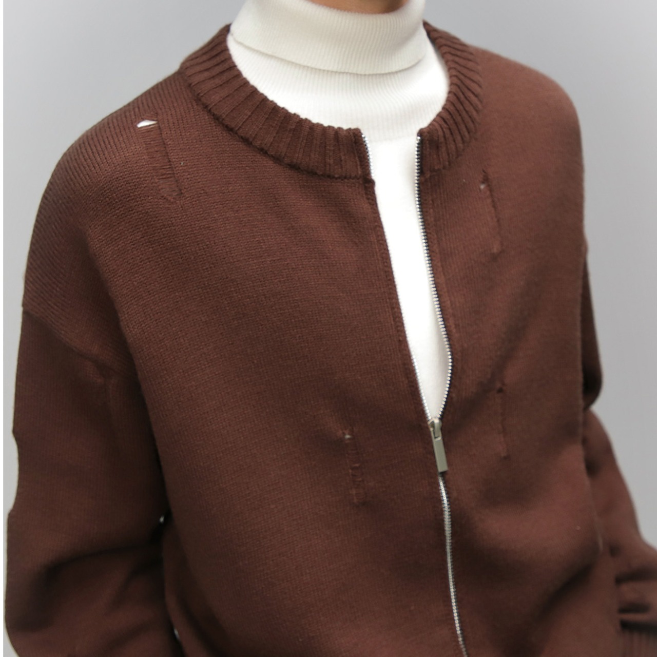 ダメージモックネックニット　TB1843・画像10